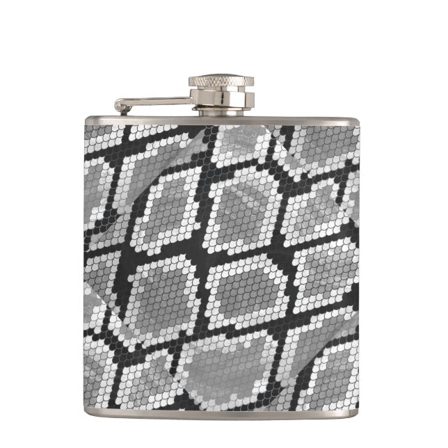 Petaca Impresión gris y gris claro de serpiente (Anverso)