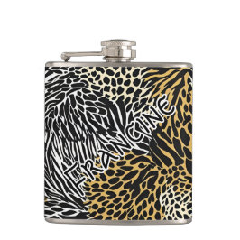 Petaca Impresión mixta de tigre de leopardo de cebra