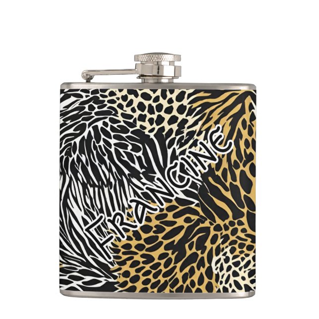 Petaca Impresión mixta de tigre de leopardo de cebra (Anverso)