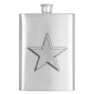 Petaca Impresión náutica cromada estelar