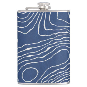 Petaca Impresión orgánica topográfica de la línea terrest