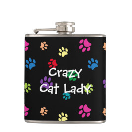 Petaca Impresiones de pintura coloridas de Lady Cat Crazy
