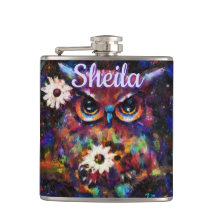 Impresionista y caprichosa lechuza floral personal