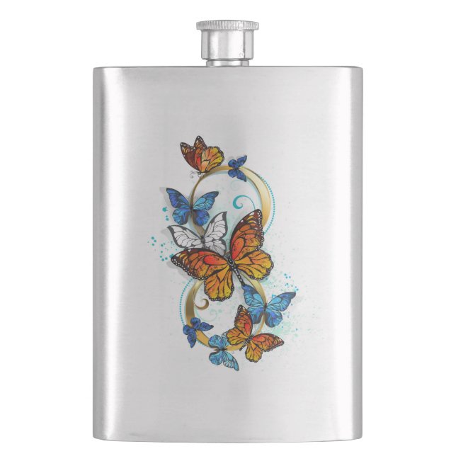Petaca Infinidad de Mariposas Monarca (Anverso)