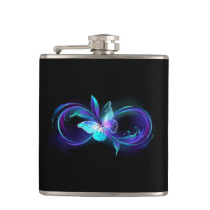 Petaca Infinito brillante con mariposa mágica