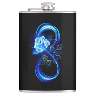 Petaca Infinito brillante con rosa azul