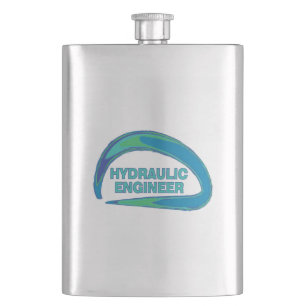 Petaca Ingeniero hidráulico de oleada azul