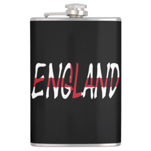Petaca Inglaterra colocada sobre una bandera inglesa