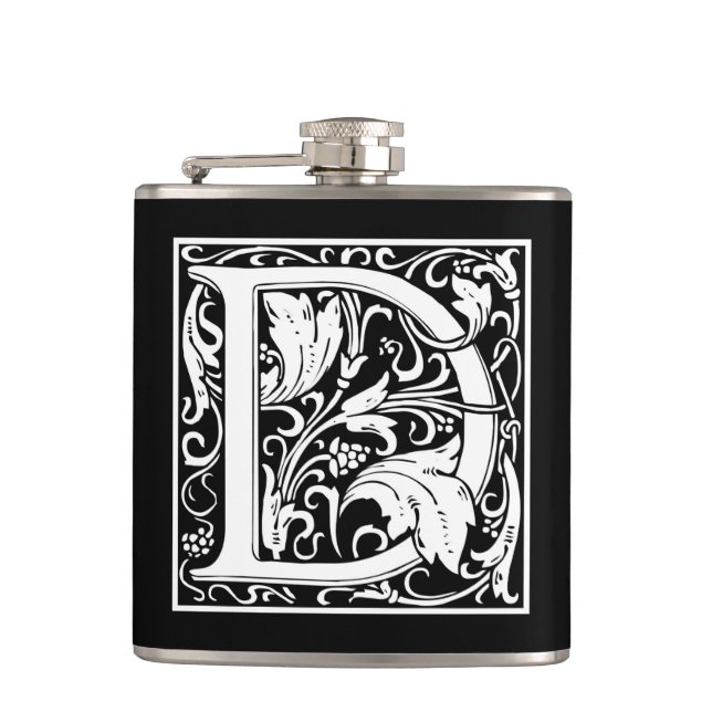 Petaca Inicial decorativa "D" de la letra (Anverso)