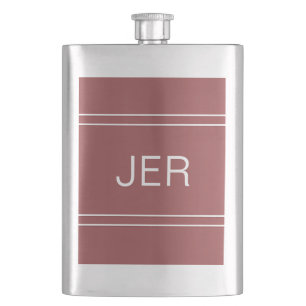 Petaca Iniciales Personalizadas Vaso Bebida Rojo Moderno