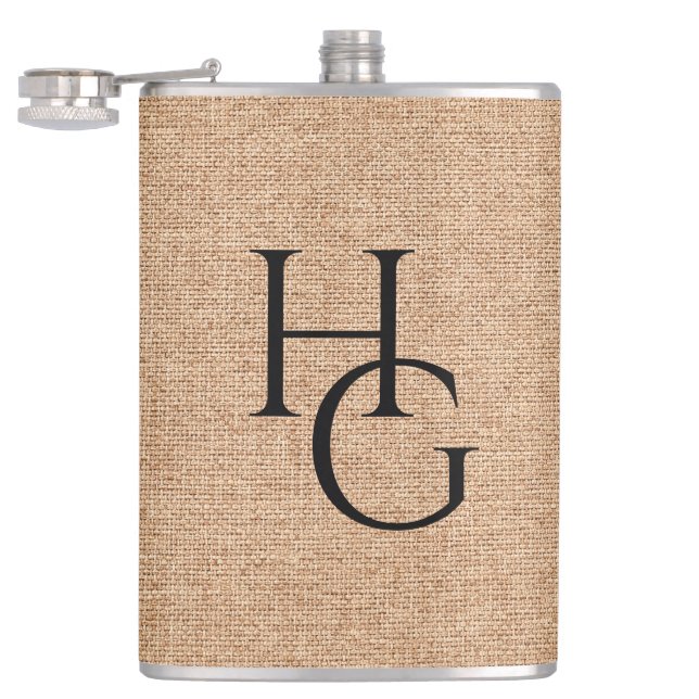 Petaca Iniciales Personalizados de línea falsa (Abierto)