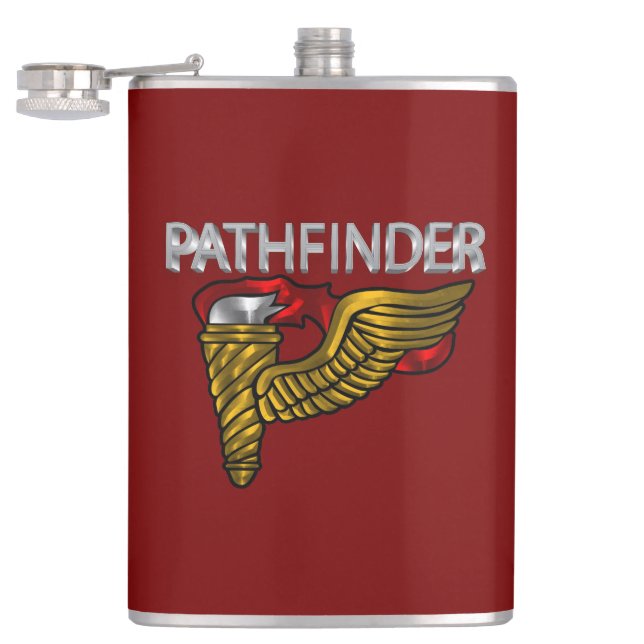 Petaca Insígnia de Pathfinder- “Pathfinder” Rojo (Abierto)