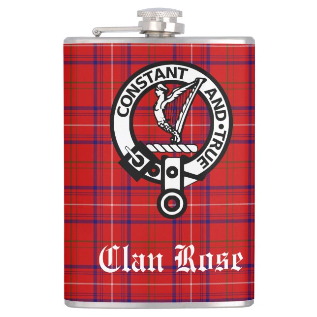 Petaca Insignia Escudo Rosa de clan y tartán (Anverso)