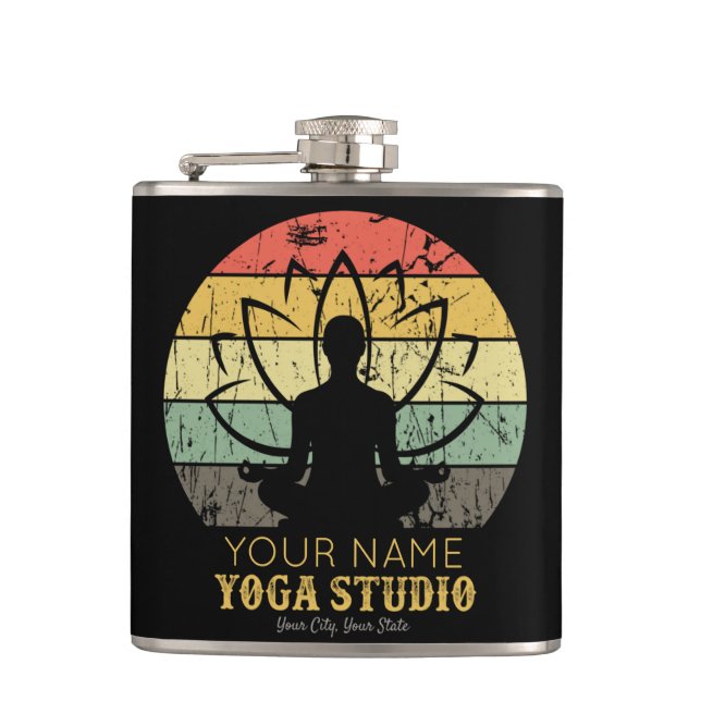 Petaca Instructor de fitness personalizado de Yoga Studio (Anverso)