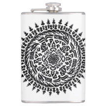 Intrincado Mandala Tribal Geometría Sagrada Frasco