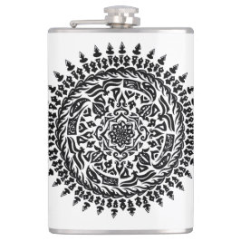 Petaca Intrincado Mandala Tribal Geometría Sagrada Frasco