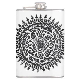 Petaca Intrincado Mandala Tribal Geometría Sagrada Frasco