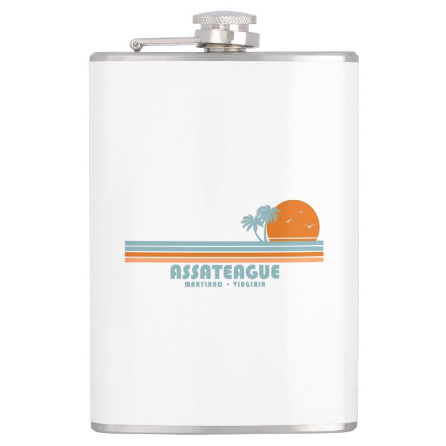 Petaca Isla de Assateague Maryland Virginia Sun Palm Tree (Anverso)