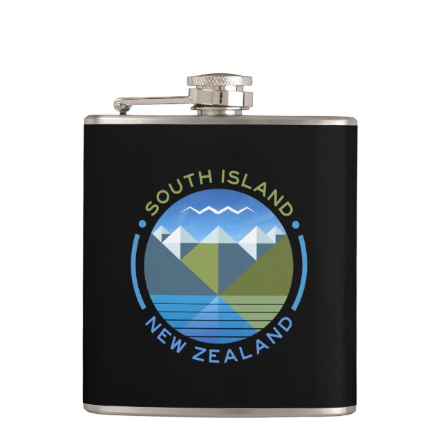 PETACA ISLA DEL SUR NUEVA ZELANDIA HIP FLASK (Anverso)