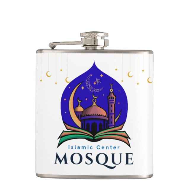 Petaca Islamic Center Mosque – Elegant Flask Design (Anverso)