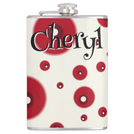 Petaca Ivory Red Dots Funky Whimsical Circle Pattern 