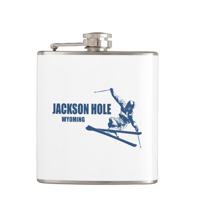 Petaca Jackson Hole Wyoming Skier (Anverso)
