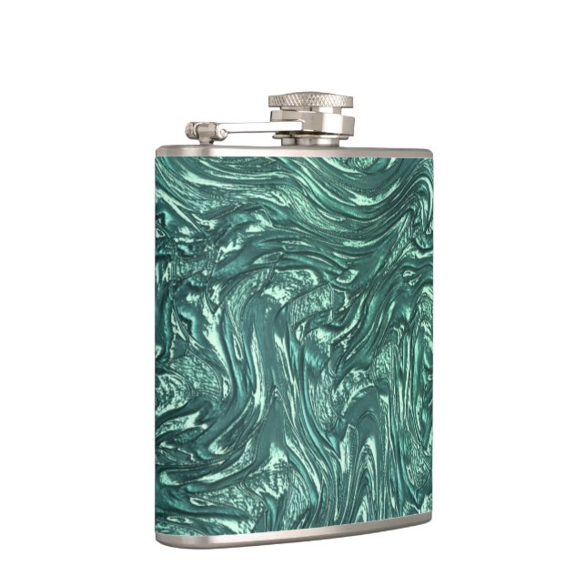 Petaca Jade de textura y tonos verdes de cilano (Derecha)