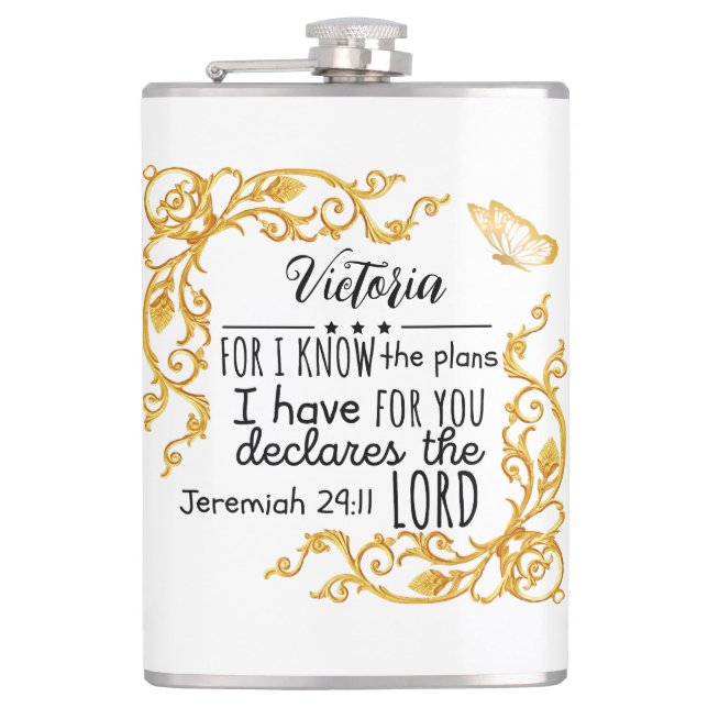 Petaca Jeremías 29:11 Planes Que Tengo Para Usted Persona (Anverso)