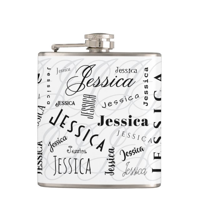 Petaca Jessica Custom Name Typography Vinyl Wrapped Flask (Anverso)