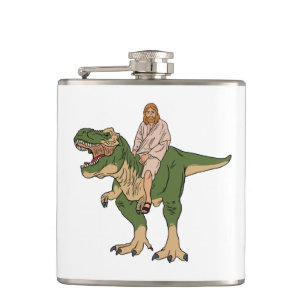 Petaca Jesus Riding T-Rex