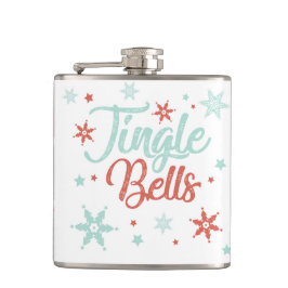 Petaca Jingle Bells Pastel Red Green Cute Regalo de bebid