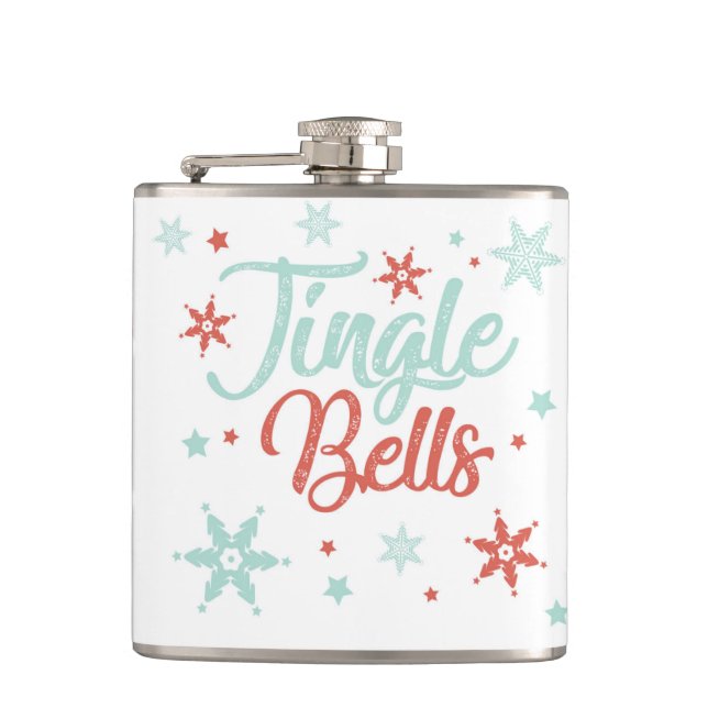 Petaca Jingle Bells Pastel Red Green Cute Regalo de bebid (Anverso)