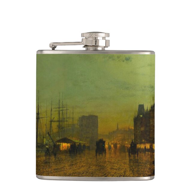 Petaca John Atkinson Grimshaw Glasgow Docks (Anverso)