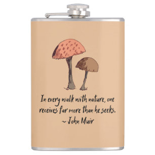 Petaca John Muir Nature Cita Mushroom Forager Boho Brown