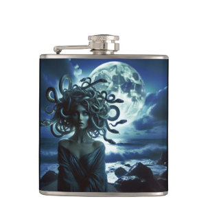 Petaca Joven Bonito Medusa por la luna y el océano