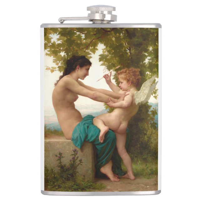 Petaca Joven Chica defendiéndose de Eros (Anverso)