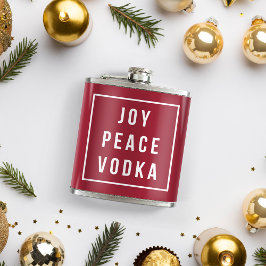 Petaca Joy Peace Vodka | Festividad divertida roja y blan