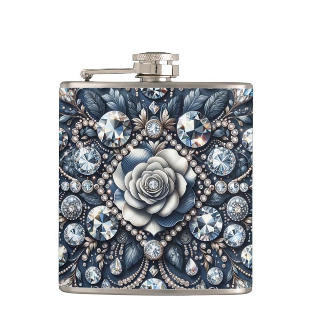 Petaca Joyas Rosas de Glam Bling Denim & Diamonds (Anverso)