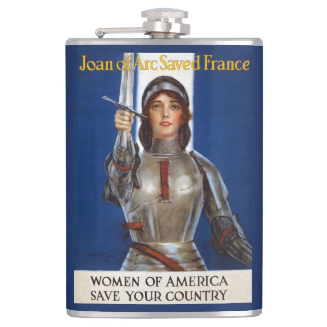 Petaca Juana de Arco Heroína Francesa, Doncella de Orlean (Anverso)