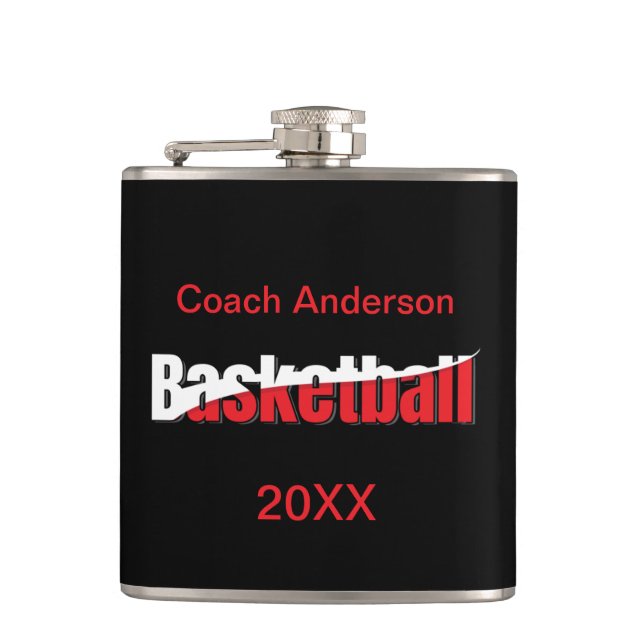 Petaca Jugador de baloncesto Resumen de Swish - Arte de W (Anverso)