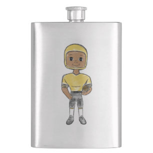 Petaca jugador de fútbol retro vintage amarillo negro sim