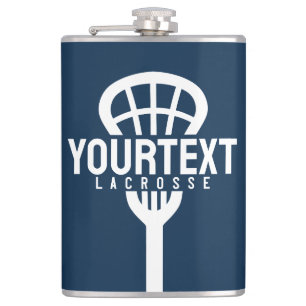 Petaca Jugador de Lacrosse TEXTO PERSONALIZADO Equipo Mal