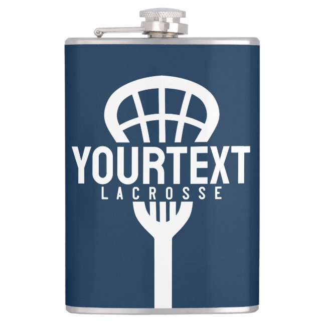 Petaca Jugador de Lacrosse TEXTO PERSONALIZADO Equipo Mal (Anverso)