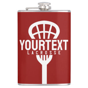 Petaca Jugador de Lacrosse TEXTO PERSONALIZADO Equipo Mal