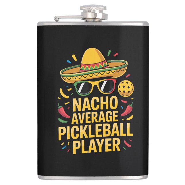 Petaca Jugador de Pickleball No Promedio (Anverso)