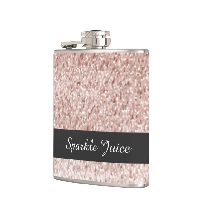 Petaca Jugo de brillo falso de rosa (Izquierda)