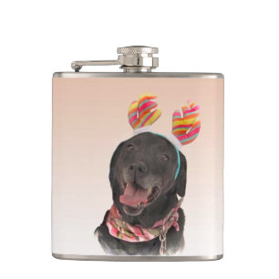 Petaca Jugoso matraz de perro recuperador de labrador neg