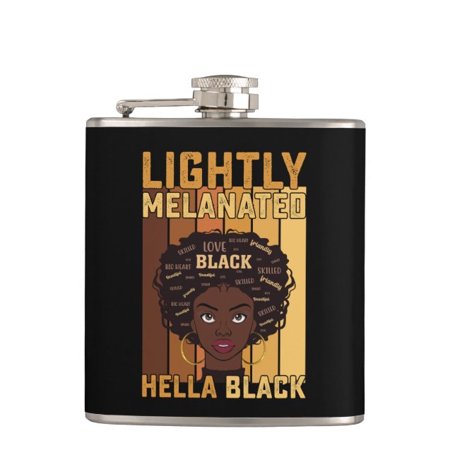 Petaca Juneteenth Ligeramente Melanizado Hella Negro Mela (Anverso)