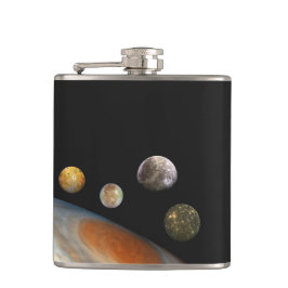 Petaca Júpiter y cuatro lunas satélites Galileas