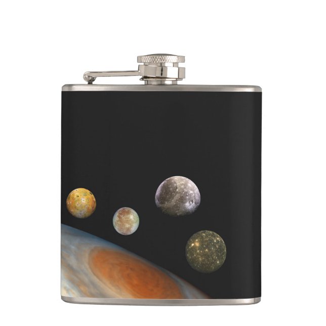 Petaca Júpiter y cuatro lunas satélites Galileas (Anverso)